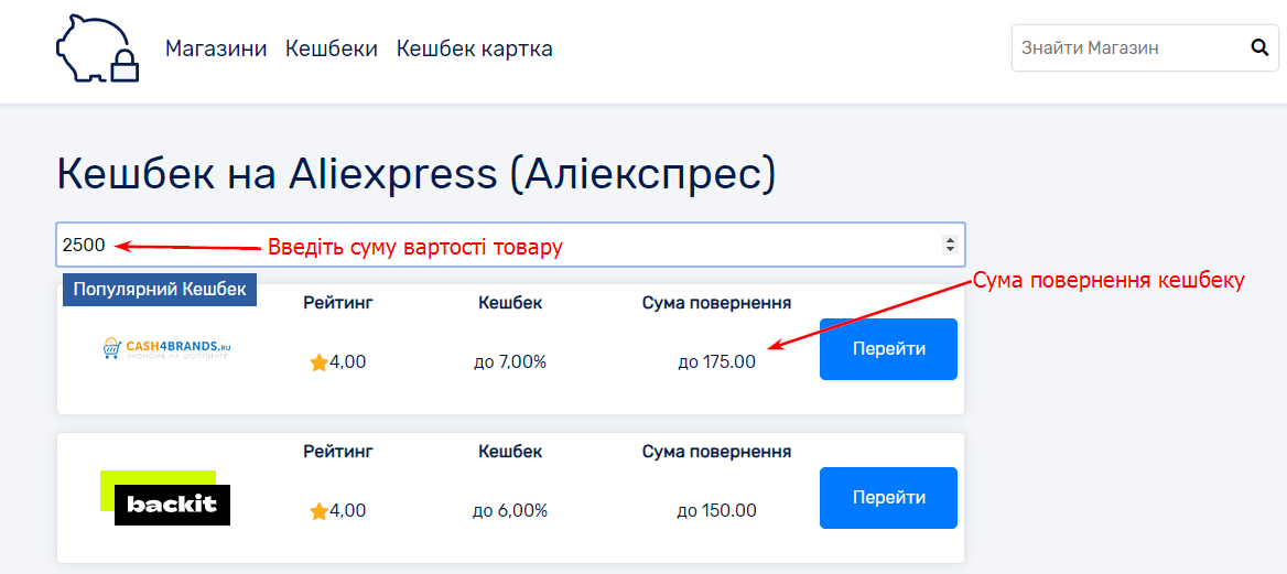 як розрахувати кешбек